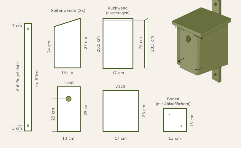 Nistkasten selber bauen und anbringen