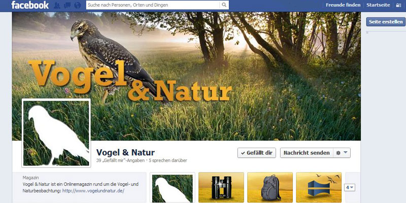 Vogel & Natur finden Sie jetzt auch auf Facebook